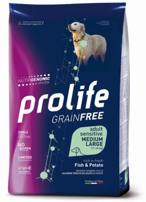 Prolife Grain Free Adult Sensitive Medium/Large Pesce e Patate
