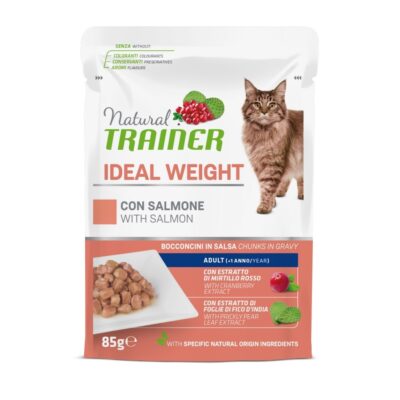 Natural Trainer Ideal Weight Salmone 85g - Alimento Umido per Gatti