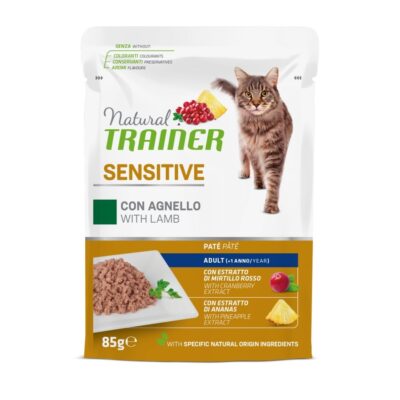 Natural Trainer Sensitive Agnello 85g - Cibo Umido per Gatti