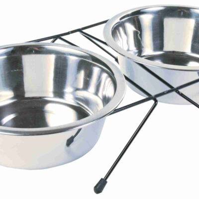 Set Ciotole Acciaio Inox per Cani - 2x0,75lt