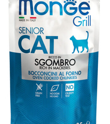 Monge Grill Senior Sgombro 85g - Cibo Umido per Gatti Anziani