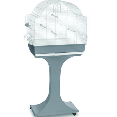 Gabbia Uccelli Chiara Bianca + Stand