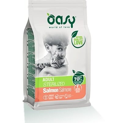 Oasy Adult Sterelized Salmone 1,5Kg - Alimento Completo per Gatti Sterilizzati