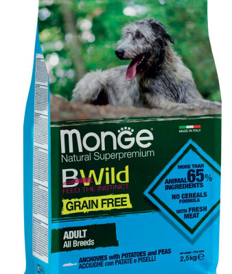 Monge BWild Grain Free Mini Adult Acciughe, Patate e Piselli 2,5kg