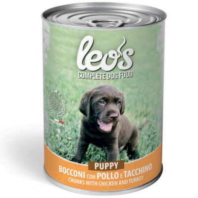 Leo’s Bocconi con Pollo e Tacchino Puppy 415g
