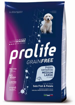 Prolife Grain Free Sensitive Puppy Medium/Large Sogliola e Patate