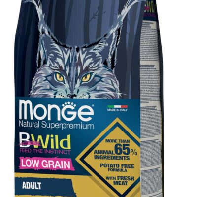 Monge BWild Low Grain Lepre 1,5kg - Alimento Completo per Gatti Adulti
