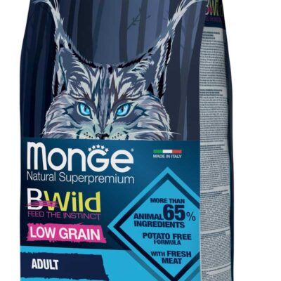 Monge BWild Low Grain Acciughe 1,5kg - Alimento Completo per Gatti Adulti