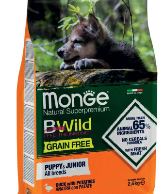Monge BWild Low Grain Puppy All Breeds Anatra e Patate 2,5kg
