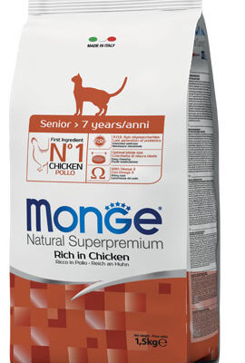 Monge Senior Pollo 1,5kg - Cibo Secco per Gatti Anziani
