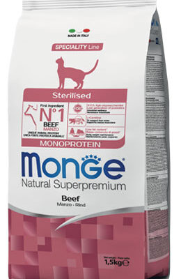 Monge Sterilised Manzo 1,5kg - Cibo Secco per Gatti Sterilizzati