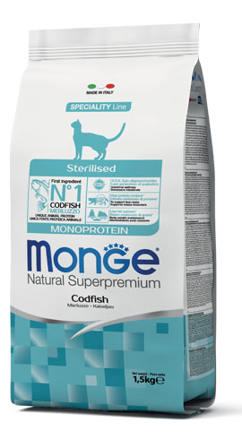 Monge Natural Superpremium Sterilised Monoprotein Merluzzo