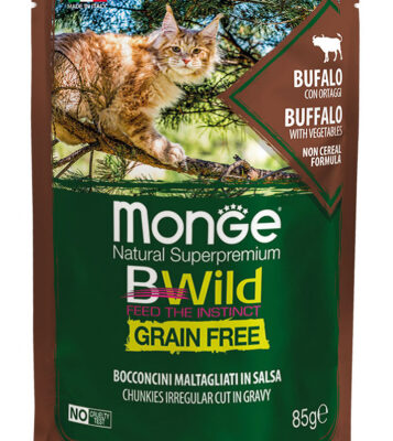 Monge BWild Large Breed Bufalo con Verdure 85gr - Cibo Umido per Gatti