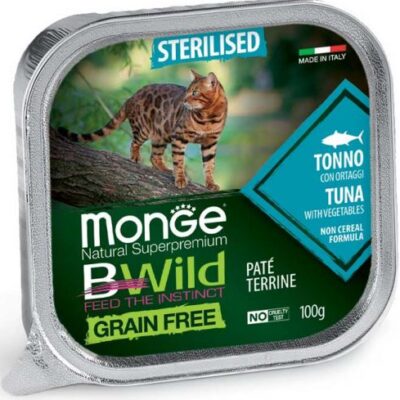 Monge BWild Sterilised Tonno e Verdure 100g - Cibo Umido per Gatti Sterilizzati