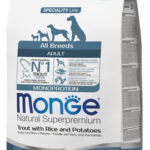 Monge Natural Superpremium All Breeds Adult Monoprotein Trota con Riso e Patate - 2,5kg