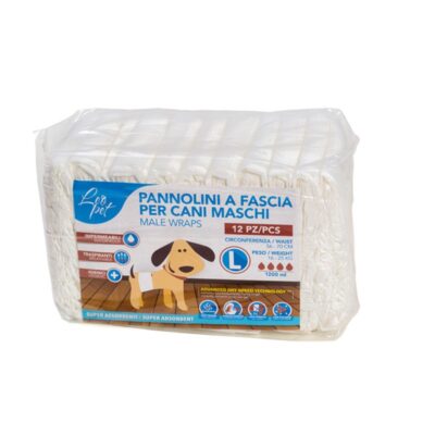 Pannolini a Fascia per Cani Maschi Size L - 12 Pezzi