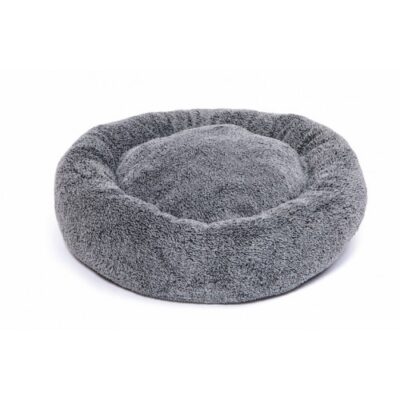 Ciambella Rotonda in Morbido Peluche Grigia - Size 50 per Cani