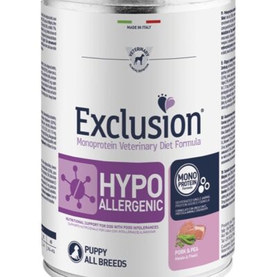 Exclusion Hypo Puppy Maiale e Piselli 400g