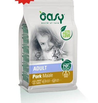 Oasy Adult Maiale 1,5Kg - Cibo Secco per Gatti