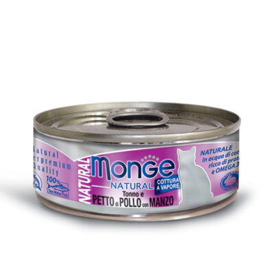 Monge Natural Tonno con Petto di Pollo e Manzo 80gr
