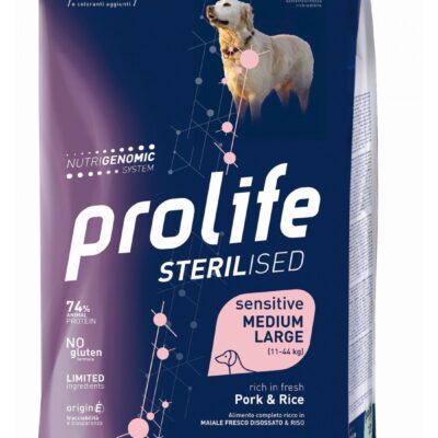 Prolife Sterilised Medium e Large Maiale e Riso 12kg