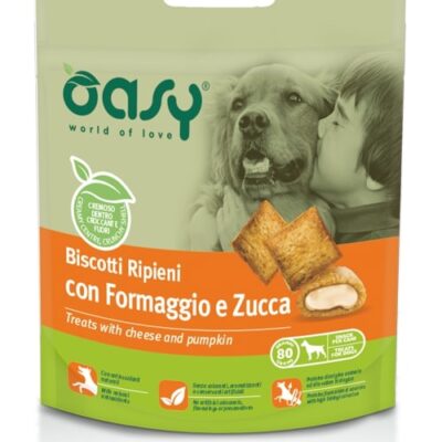 Oasy Biscotti Ripieni Formaggio e Zucca per Cani - 80g