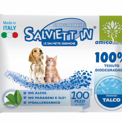 Salviette Igienizzanti XXL Talco per Cani - 100 Pezzi