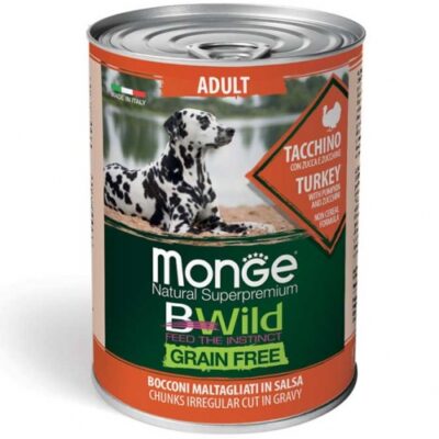 Monge Bwild Grain Free Adult Tacchino, Zucca e Zucchine 400g