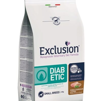 Exclusion Diabetic Small Maiale 2Kg - Alimento Dietetico per Cani con Diabete