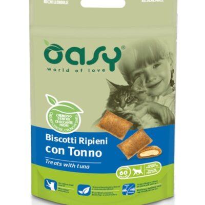 Oasy Biscotti Ripieni con Tonno per Gatti - 60g