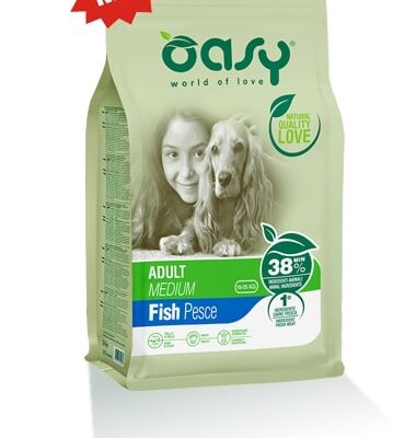 Oasy Adult Medium Pesce 12Kg - Alimento Completo per Cani