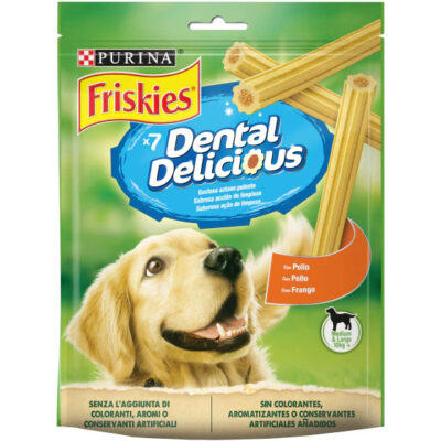 Friskies Dental Delicious Pollo 200g - Snack per l'Igiene Orale del Cane
