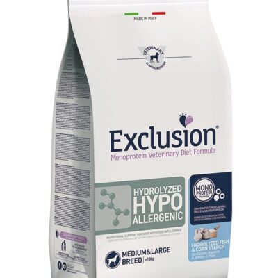 Exclusion Hypo M&L Hydrolized Pesce e Cicoria 12Kg