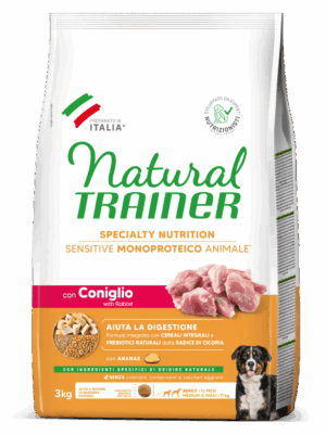 Trainer Sensitive Medium&Maxi Adult No Gluten con Coniglio e Cereali Integrali