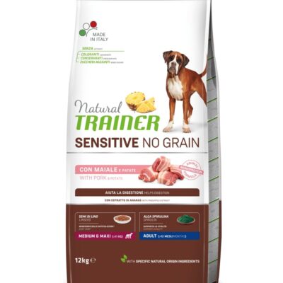 Trainer Sensitive No Grain Medium/Maxi Adult Maiale 12Kg