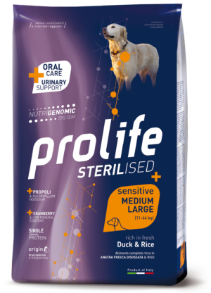Prolife Sterilised Sensitive Medium e Large Anatra e Riso