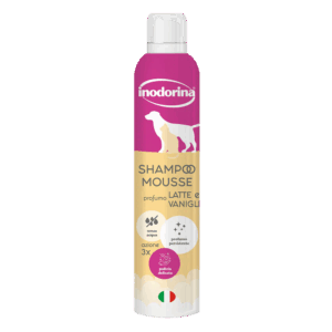 Inodorina Shampoo Mousse a Secco Latte e Vaniglia 300ml per Cani e Gatti