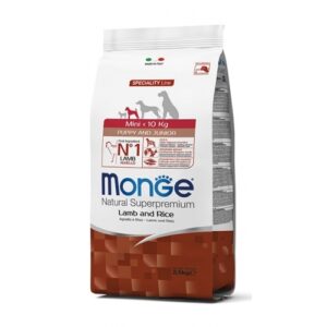 Monge Natural Superpremium Mini Puppy & Junior Monoprotein Agnello con Riso