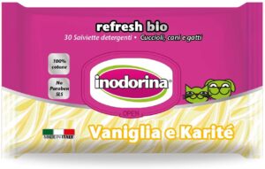 Inodorina refresh bio - 30 salviette detergenti - profumazione vaniglia e karite
