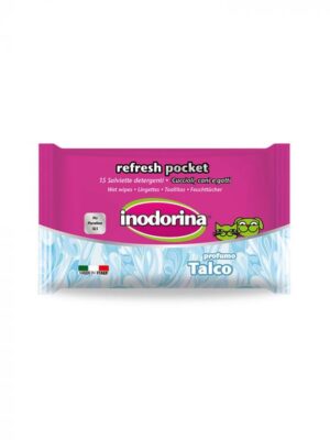 Inodorina refresh pocket - 15 salviette detergenti - profumazione talco