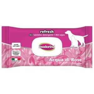 Inodorina refresh - 40 salviette detergenti - profumazione acqua di rose