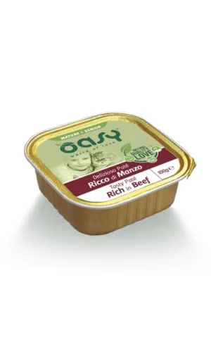 Oasy mature&senior vaschetta delizioso paté manzo 100gr