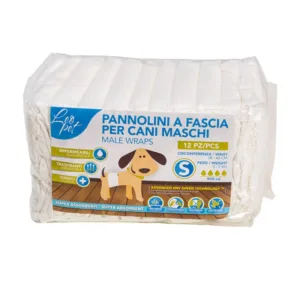 Pannolini a fascia per cani maschi 12pz, size s