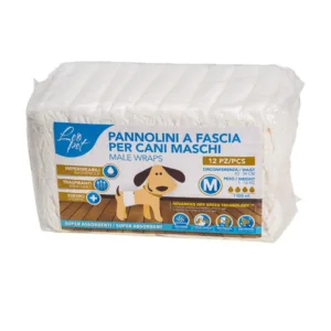 Pannolini a fascia per cani maschi 12pz, size m