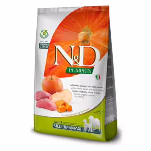 N&d pumpkin adult medium/maxi cinghiale e mela 12kg