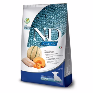 N&d ocean puppy mini merluzzo, zucca e melone 800g