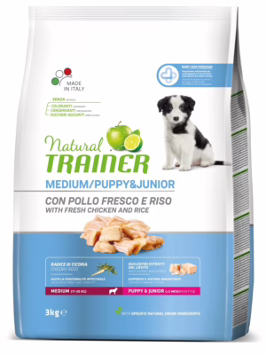 Natural trainer medium puppy&junior pollo 12kg