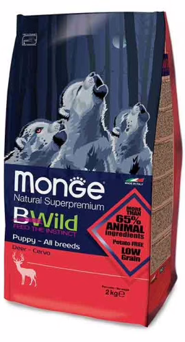 Monge bwild low grain puppy all breeds  cervo 2,5kg