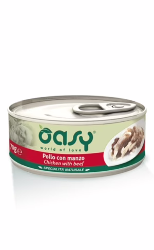 Oasy pollo con manzo lattina 70gr