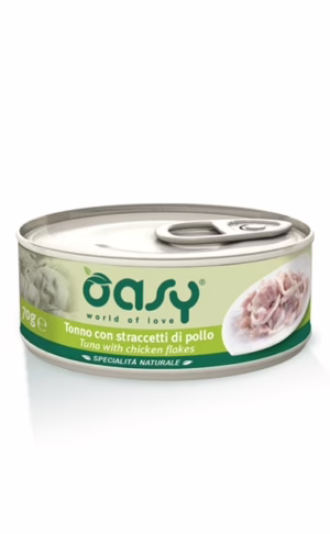 Oasy tonno con stracetti di pollo lattina 70gr